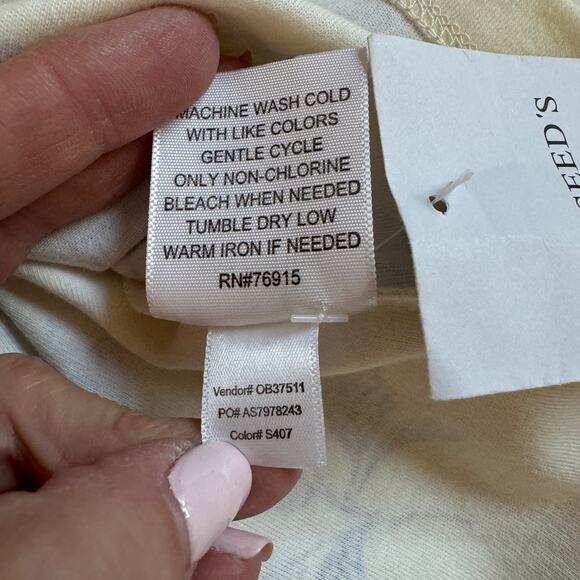 Appleseed's Two Piece Pajama Set Floral Lace Trim Size Medium Cotton Pants EUC - Picture 7 of 15